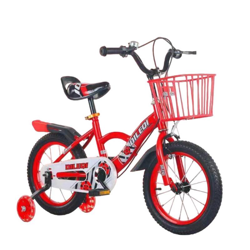 GENERICO Bicicleta Niño Aro 14 Con Ruedas De Aprendizaje Rojo