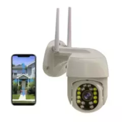 GENERICO - Cámara De Seguridad Wifi Impermeable Vision Nocturna 360° Full Hd