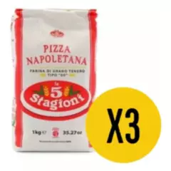 GENERICO - Pack X3 Harina Pizza 5 Stagioni 00 Italiana 1Kg