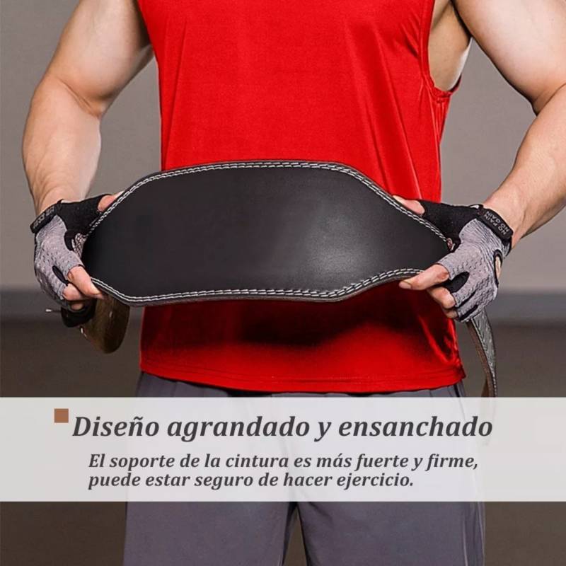 GENERICO Cinturon Faja Cuero Pesas Crossfit Gym Acojinada Premium