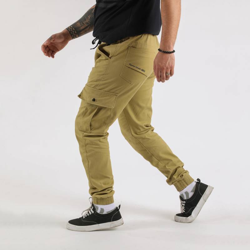 Plus Pantalon Jogger Canvas Parachute Café Gangster