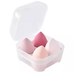 GENERICO - Esponja de maquillaje set 4 unidades rosa