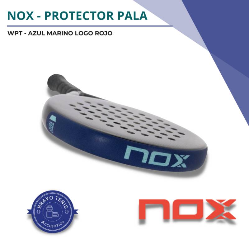 Protector Padel Nox Azul Marino logo Rojo