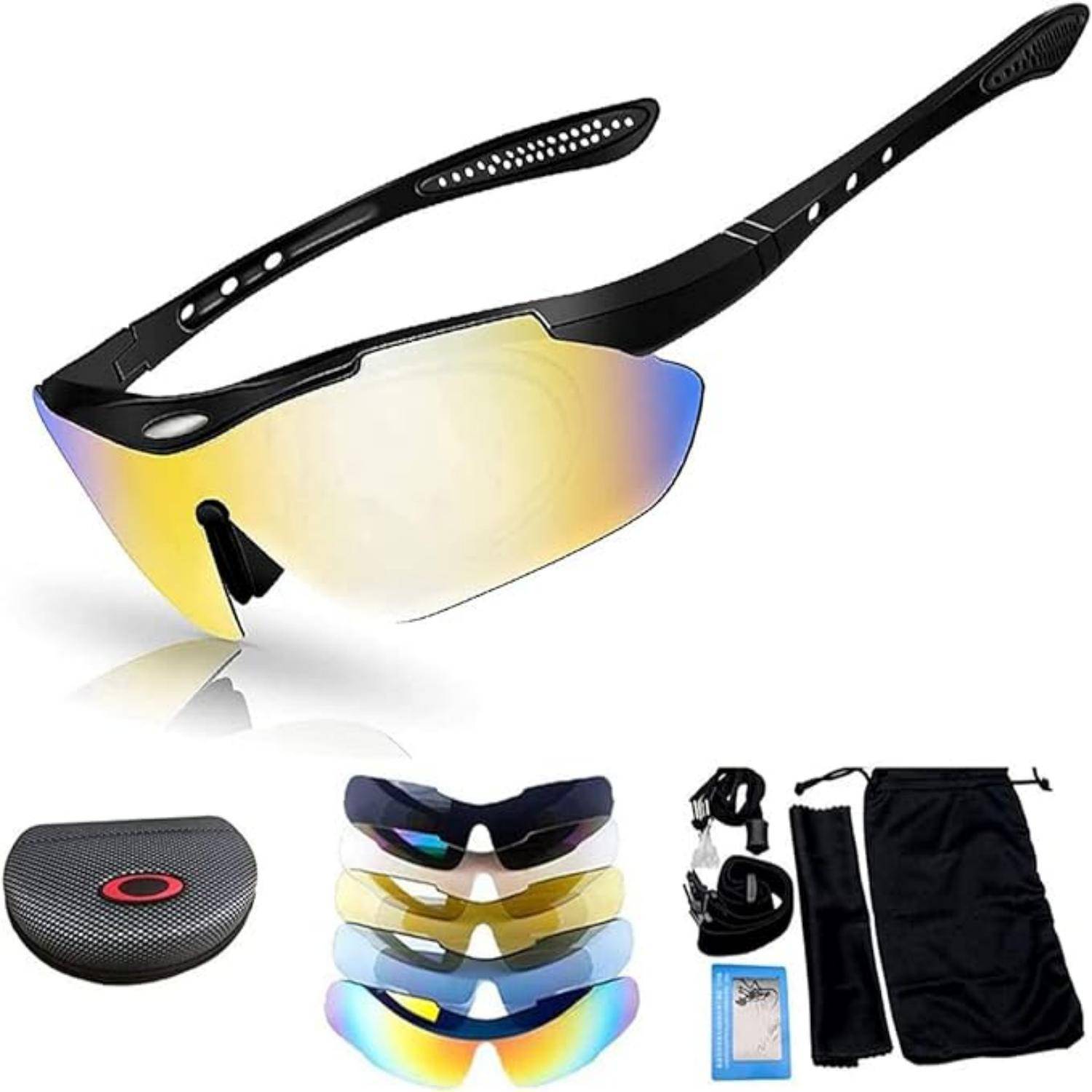 Gafas polarizadas UV para aviador, gafas de conducción de ciclismo, gafas  de sol antideslumbrantes, Negro 