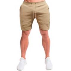 KUSSI COLLECTION - Short gym Slim fit essential Beige Algodon