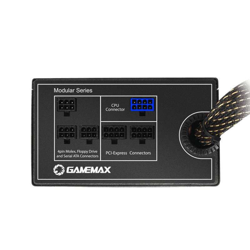 Fonte Gamemax GM600 600W Semi-Modular 80 Plus Bronze GM600R2A19C0187