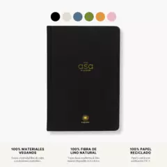 THE ASA PLANNER - Luxury Daily Planner Lino Negro A5 260 Pg Sin Fechas