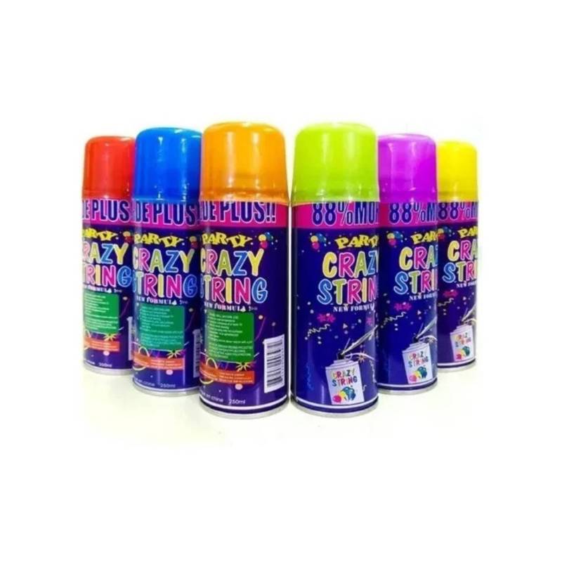 Pack 6 Serpentina Spray 250ml Colores Surtidos