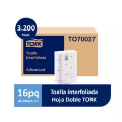 TORK - Toalla de Papel Interfoliada Tork Advanced 16paq x 200 Hojas