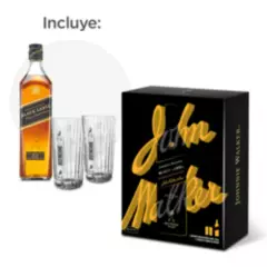 JOHNNIE WALKER - Pack Whisky Johnnie Walker Black Label 750ml + 2 Vasos