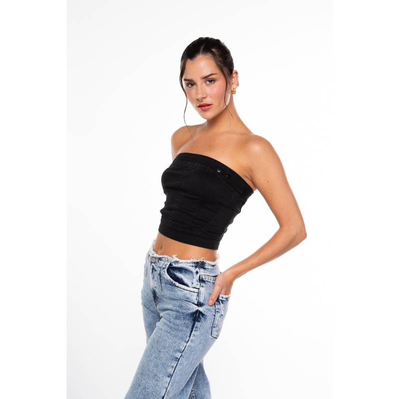 EFESIS Polera sin Manga para Mujer Corset igna strapless negro