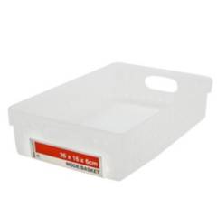 BOX SWEDEN - Cesto de Almacenamiento Tipo Bandeja con Asa Plástico 26x16x6cm BoxSweden®