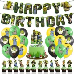 GENERICO - Set Cumpleaños Shrek/ Fiona/burro- Globos Y Más- Globifiesta