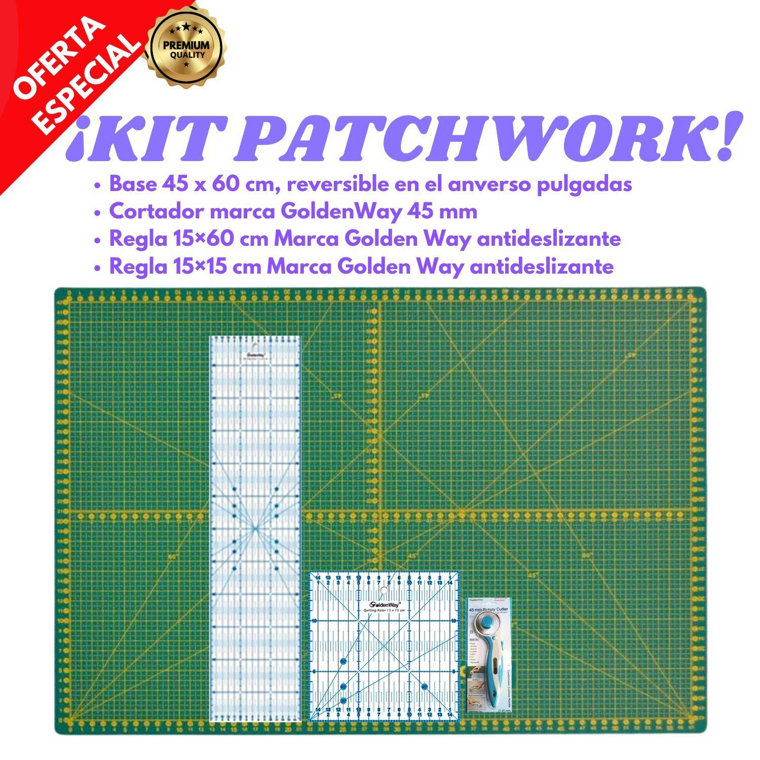 Regla patchwork antideslizante