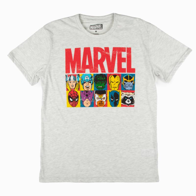 MARVEL - Polera Hombre Marvel Logo Gris Marvel