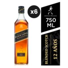 JOHNNIE WALKER - 6x Whisky Johnnie Walker Black Label 750ml