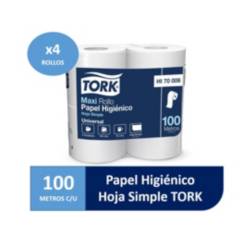 TORK - Papel Higiénico Tork Hoja Simple Universal 4rollos x 100mts