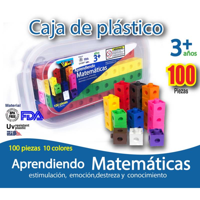 Generico Caja De 100 Cubos Conectables Multiencaje Unifix 1498