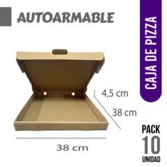 STUDIONE - Caja de Pizza Carton Corrugado 38x38cm 12C Pack 10 Unidades