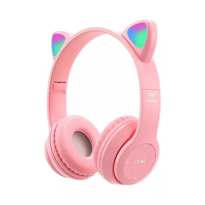 GENERICO Audifonos Bluetooth Orejitas De Gato Rosado falabella