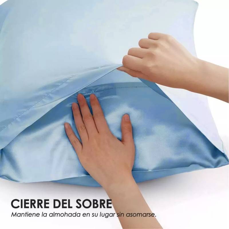 GENERICO Set 2 Funda Almohada Satín Saten Tipo Seda 51x76cm