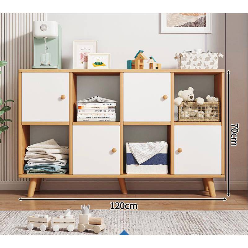 GENERICO Mueble Organizador de madera y puertas blancas