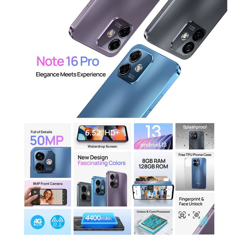 Ulefone Note 16 Pro - Teléfonos inteligentes  