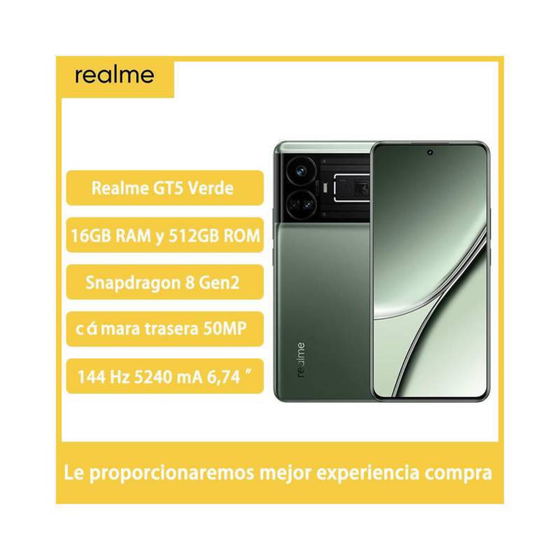 REALME Celular Realme GT5 Snapdragon8 Gen2 512GB 16GB RAM - Verde