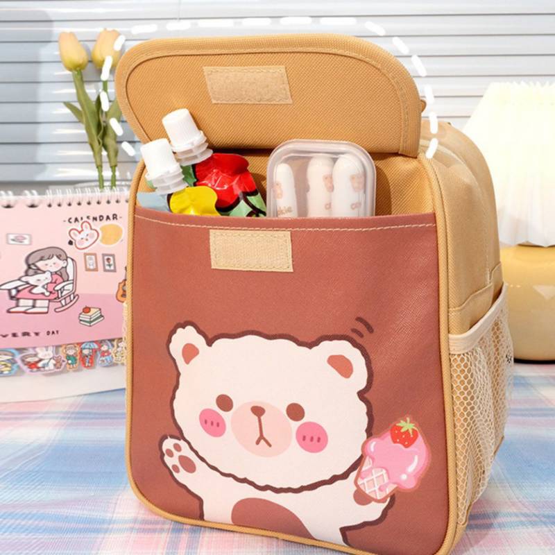 Lonchera Táper Kawaii para Niños con Cubiertos Osito Azul 70K - Promart