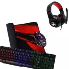 GENERICO - Kit Gamer Teclado Mouse y Mousepad XL Audifonos