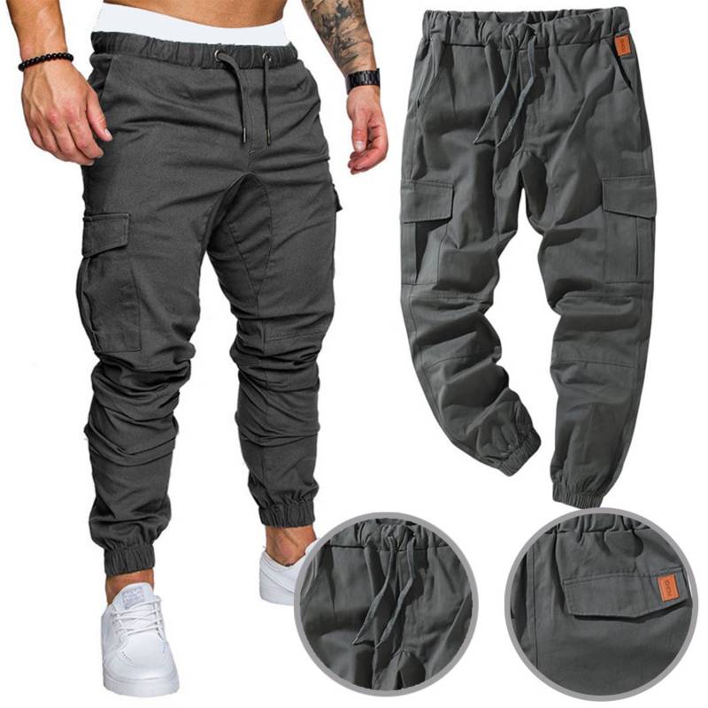 Cargo Pantalón De Los Hombres Pantalones De Jogger Multi Bolsillo