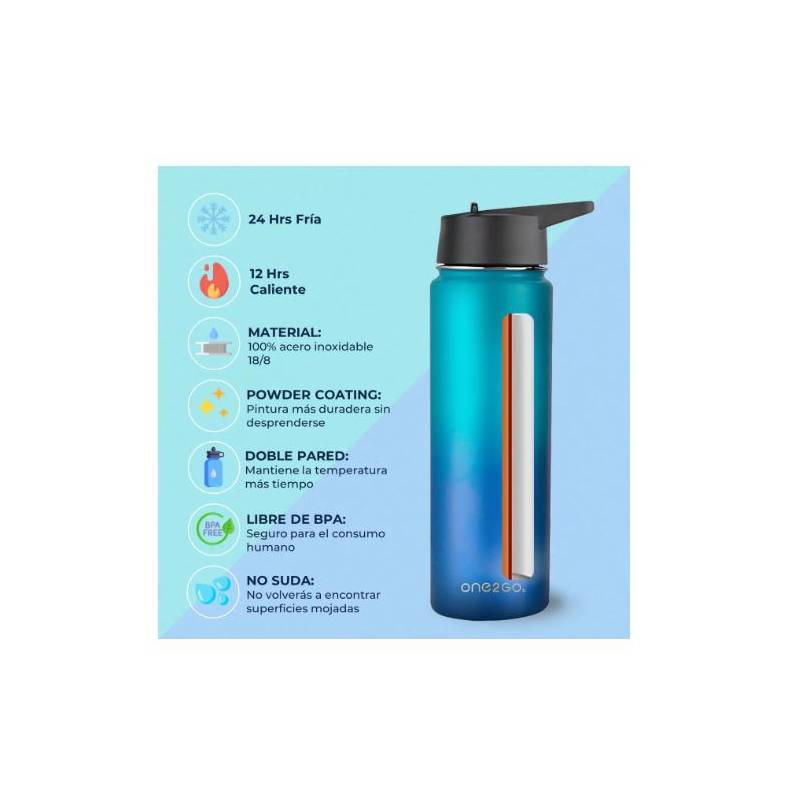 Botella Térmica de Acero Inoxidable One2go 700ml - Color Noche