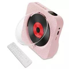 TIOZONEY - Reproductor de CD Bluetooth Pantalla LED Rosa