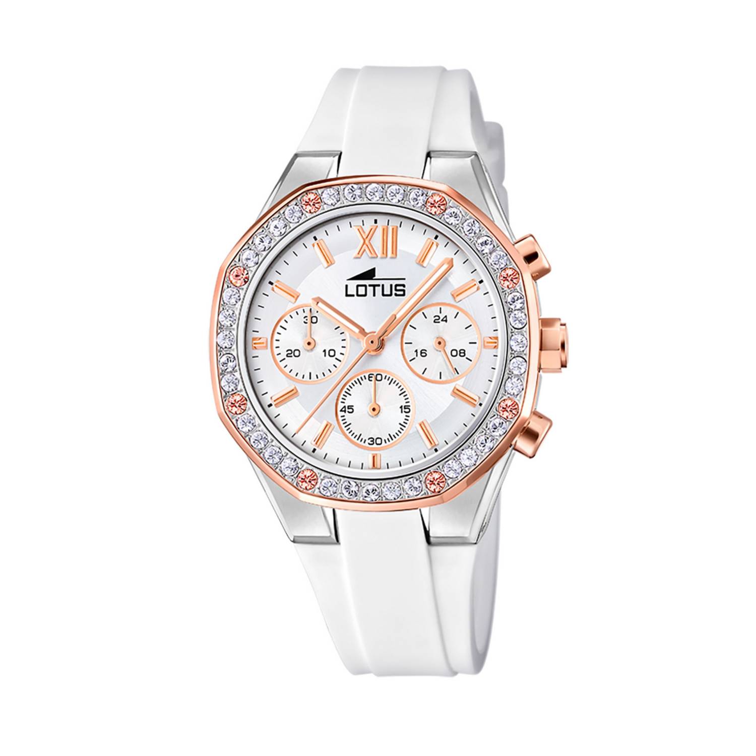 Reloj Lotus mujer cadena esfera blanca-plateado