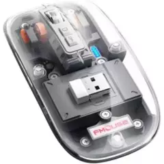BLUEDREAMER - Ratón inalámbrico transparente recargable Ratón Bluetooth