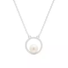 GENERICO - Collar de Perla  de Agua Dulce con cristales de Swarovski