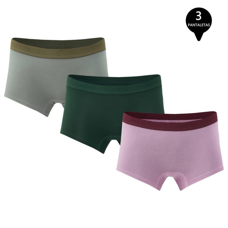 GIOVACCHINO Pack de 3 Calzones Boxer Pantaleta bamb Mujer