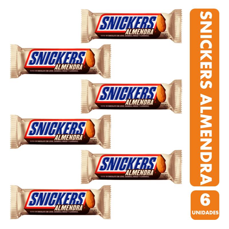 SNICKERS - Snickers Almendra - Barra De Chocolate (pack De 6 Unidades)