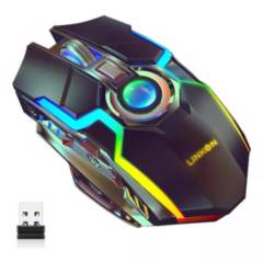GENERICO - Mouse Gamer Inalambrico Recargable Usb Windows Optico Rgb Color Negro