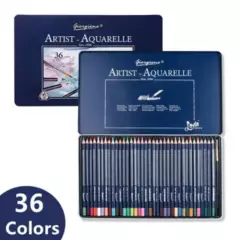 GIORGIONE - Caja metálica 36 lápices de colores acuarelables
