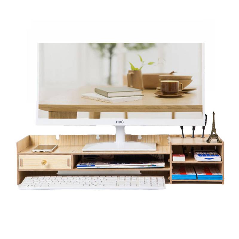 Organizador de escritorio multiuso de madera blanco — Importadora USA