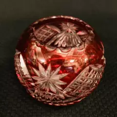 GENERICO - Violetero cristal tallado rojo Val Saint Lambert
