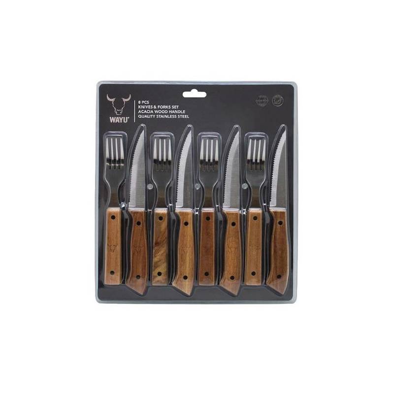 SET CUCHILLOS Y TENEDORES 8 PCS WAYU