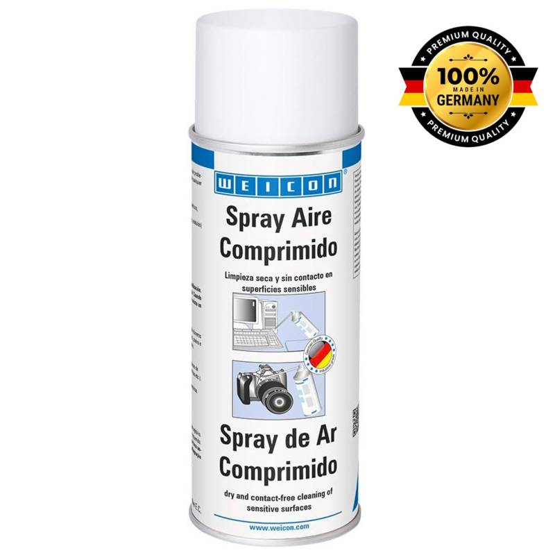 WEICON Spray de Aire Comprimido 400 ml Para PC Portátil Ventilador