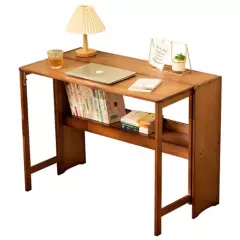 GENERICO - Color Té Escritorios Plegable Muebles Oficina De Bambú 103x55x76cm