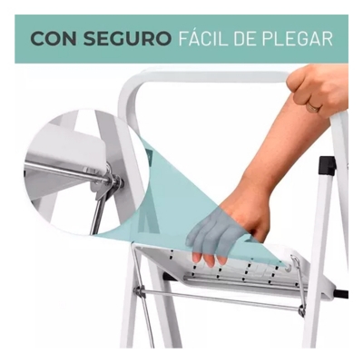 Escalera plegable compacta 2 peldaños