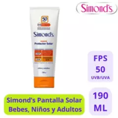 SIMONDS - Simonds Protector Solar FPS 50 Niños y Adultos 190ml - 1uds