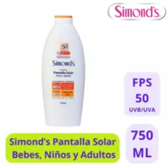 SIMONDS - Simonds Protector Solar FPS 50 Niños y Adultos 750ml - 1uds