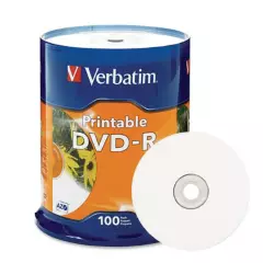 VERBATIM - Pack DVD-R Verbatim Imprimible 16x 4.7gb 100 Unidades