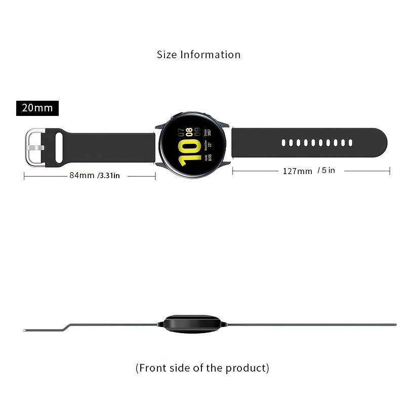 GENERICO Correa de silicona para smartwatch de 20mm Color Negro